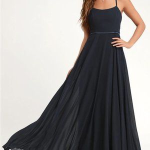 Navy Blue Sleeveless Maxi Dress, size M